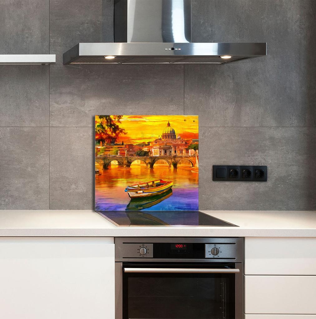 PANEL SZKLANY DO KUCHNI 65x60 Łódka