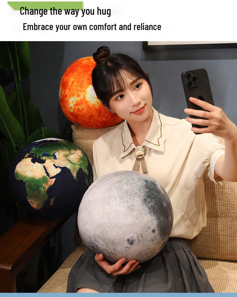 Sun Moon Mars Plush Planet Pillow - Creative Spherical Toy & Photography Prop for Kids