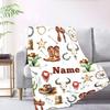 Western Cowboy Theme With Cacti And Sheriff Star Lightweight Customizable Blanket Name Durable Comfort Throw For Sofa Couch Office Bed Picnics Four