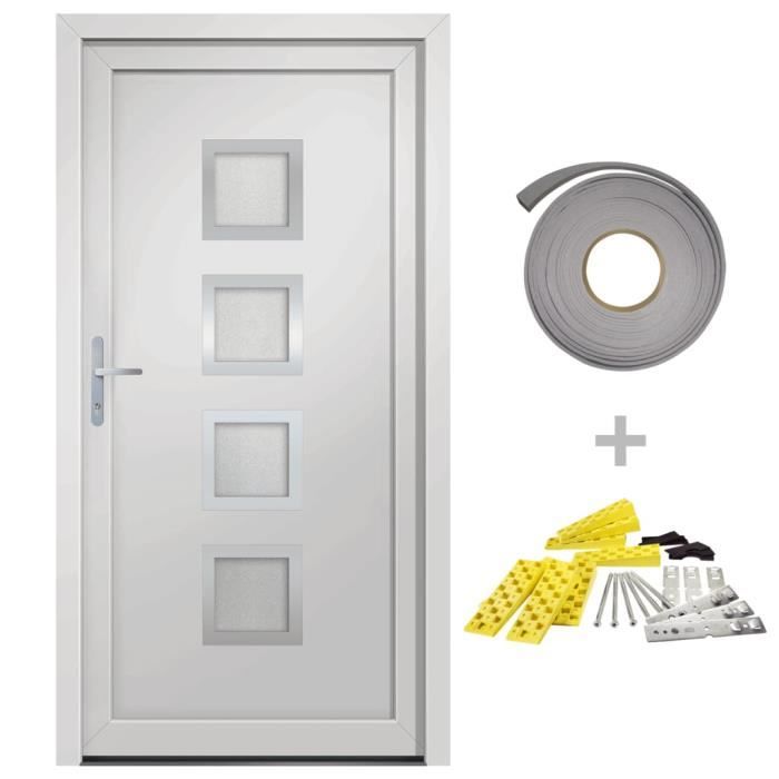 VidaXL Porte d'entrée Blanc 108x200 cm PVC 3187841