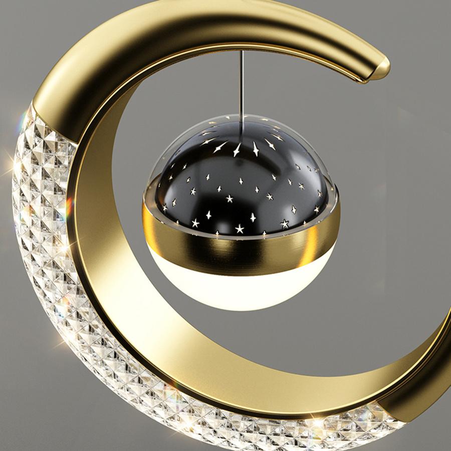 Kreskówkowy Dziecięcy Żyrandol Gwiazda Księżyc LED Lampy Wiszące Sypialnia Przyłóżkowa Wisząca Lampa