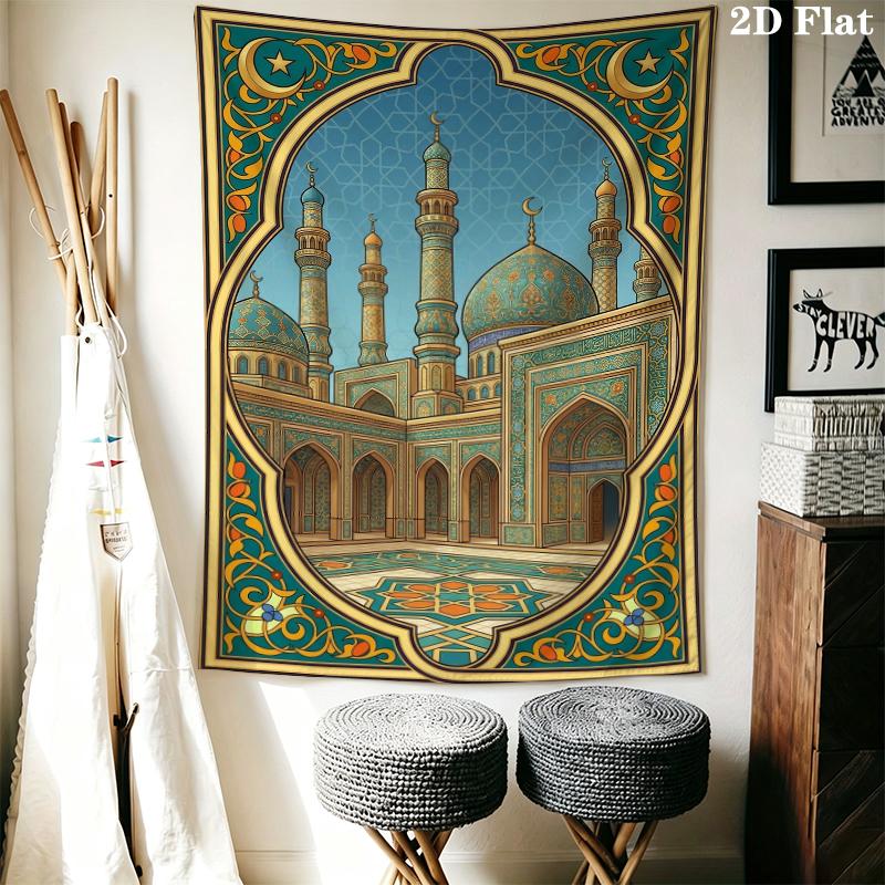Muslimische Wandteppiche Ästhetische Wandbehänge Gedruckte Stoffdecken Dekorative Wandteppiche für Schlafzimmer Wohnzimmer Heimdekoration