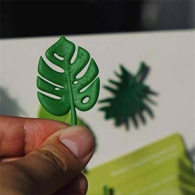 Simulation Von Blattdekorationen Fest Verkleben Langlebiges ABS-Material Clip- Verpackung Kühlschrankmagnete 3D-Modellierung Bunt