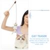 3Pcs Cat Wand Interactive Teaser Stick Bell Plume Multifunctional Cat Engaging Play Fishing Pole for Indoor Cats Self-Activity