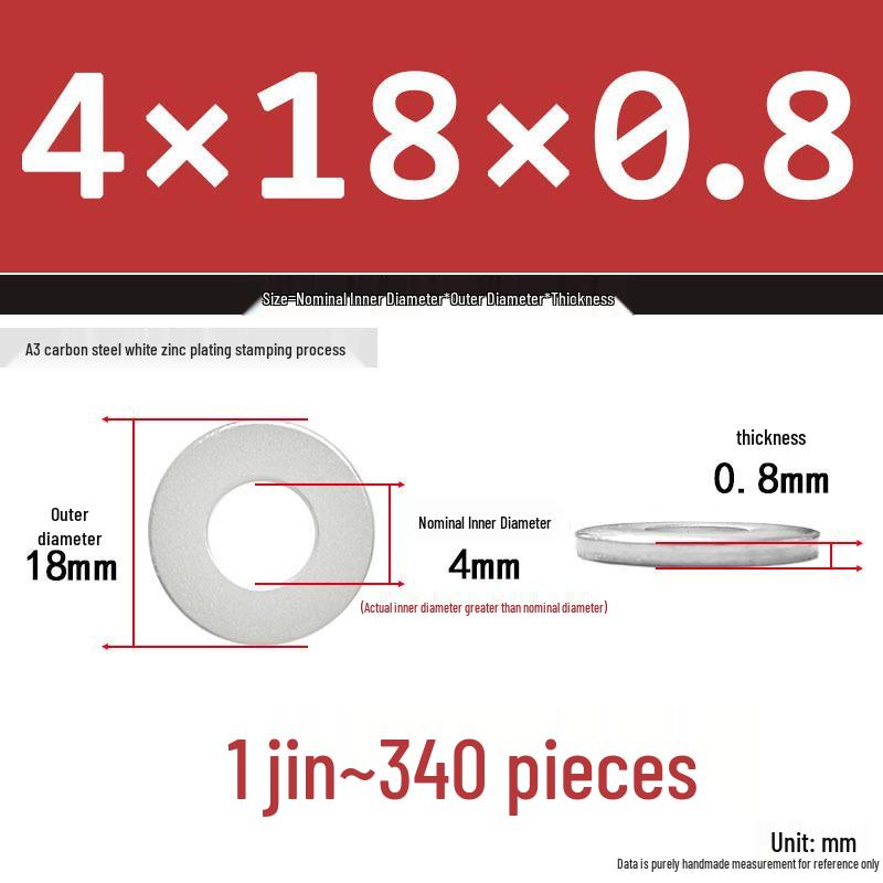 Extra Thick Galvanized Iron Flat Washer, Round, M3-M62