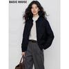 Basic House Women's Commuter Stand-Up Collar Shirt Jacket
