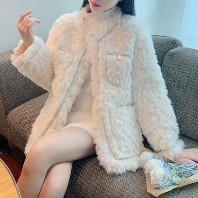 CHEST 2023 New Fascinating Daughter's Coat Girl's Loose Coat Charming Plush Mink Women's Top Luxury Plush Coat Cute Student Girl's Coat