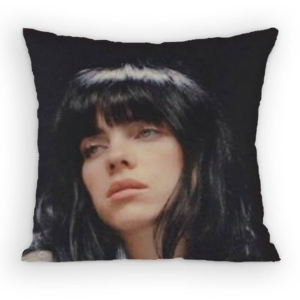 Billie Eilish Blue Pillow Case Sofa Living Room Bedroom Headboard Backrest Cushion Square Cushion Nap Time