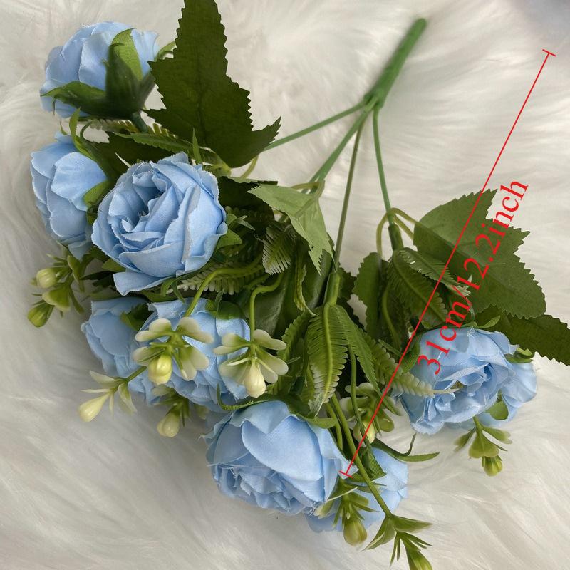 1Pc Simulated Brushed Cloth 5 Forks 10 Heads Single Baby's Breath Peony Flower, for Outdoor Wedding Arch Dining Table Home Decoration