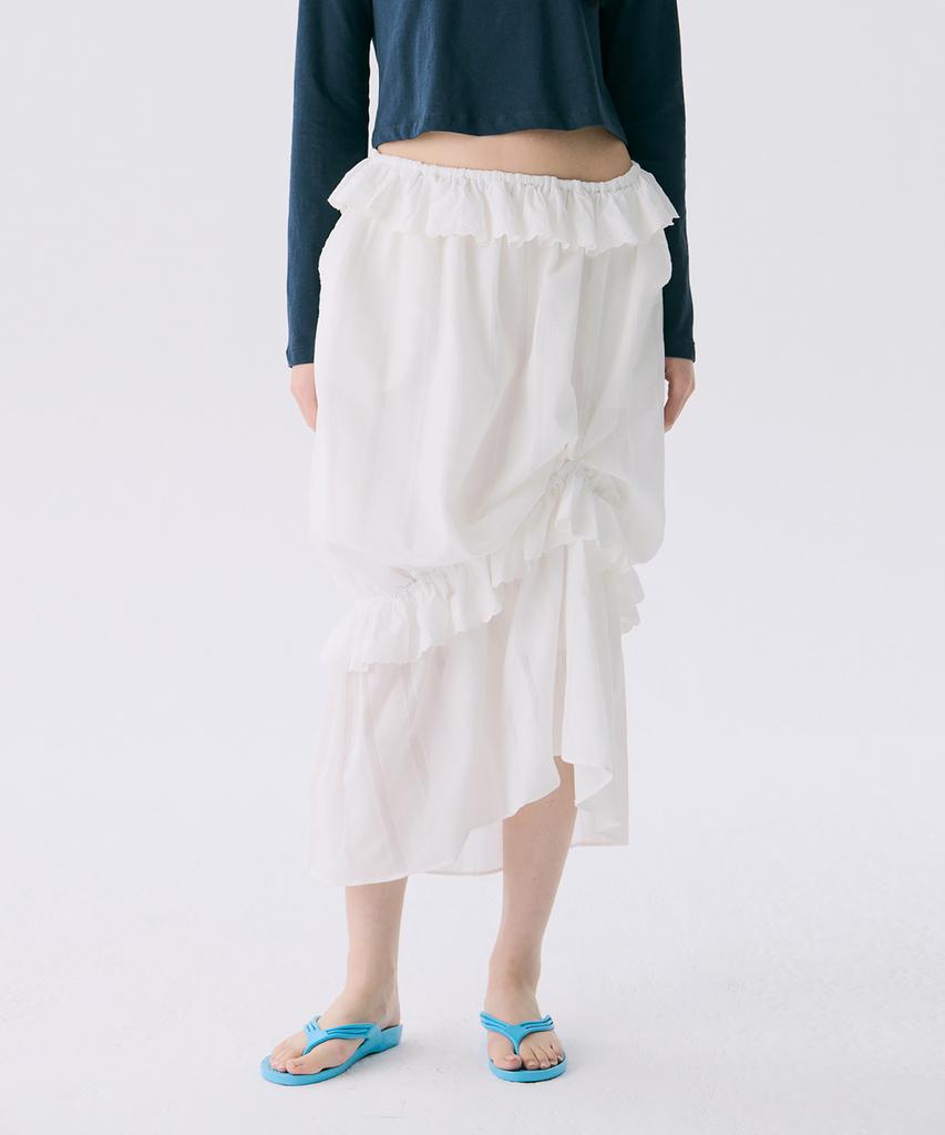 Jun Jun Space Vol12. Frill Long Skirt_White(Vol12. Frill Long Skirt_White