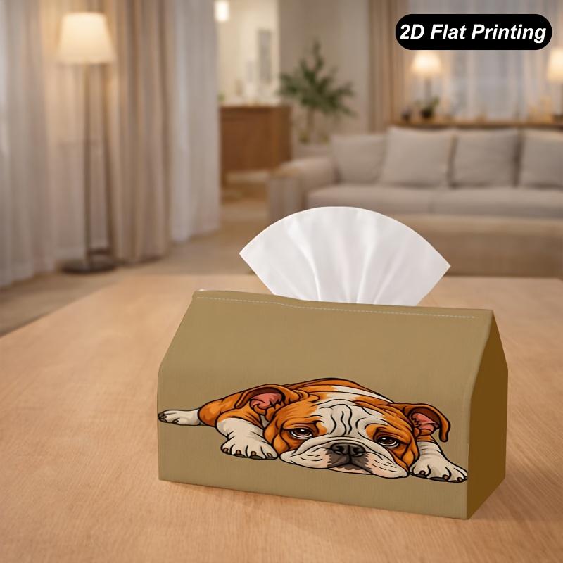 1pc English Bulldog Puppy Tissue Box Holder - Adorable Bulldog-Shaped Paper Towel Dispenser Suitable for Home, Car, Kitchen, Bathroom Decor, Compact M