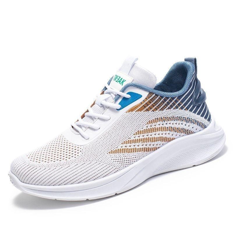 Flying woven mesh men's shoes spring and autumn sports shoes men's breathable casual shoes trendy shoes