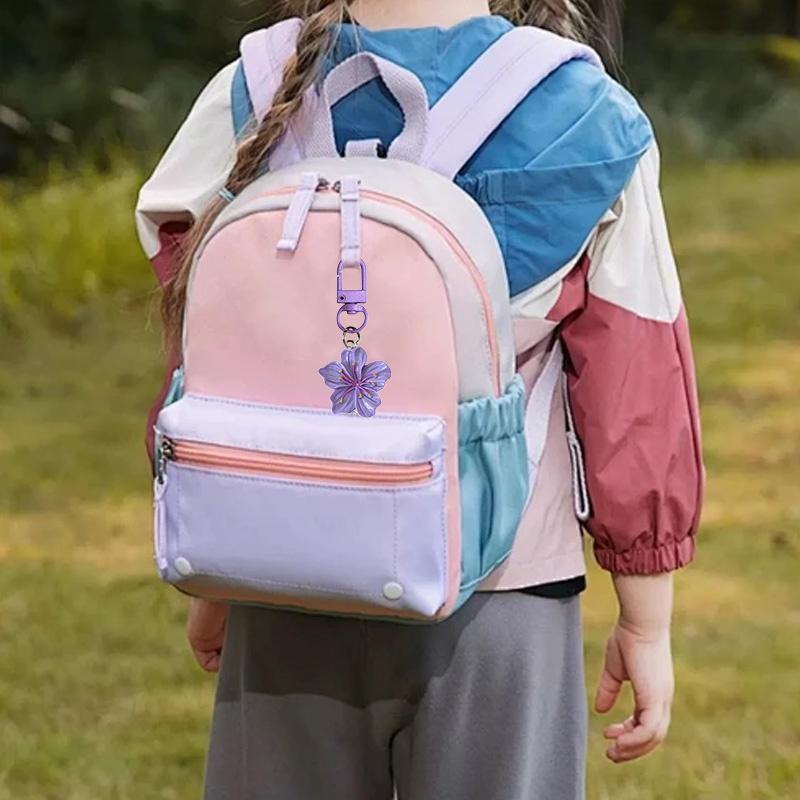 1PC Colorful Romantic Accessory Delicate Flower Sweet Keychain Giftable Backpack Stylish Cherry Blossom Cute 5.5x3cm