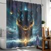 1Pc Exquisite And Fierce Tiger Themed Digital Printed Shower Curtain, Made Of Polyester Fabric With Hooks, Bathroom Accessories,