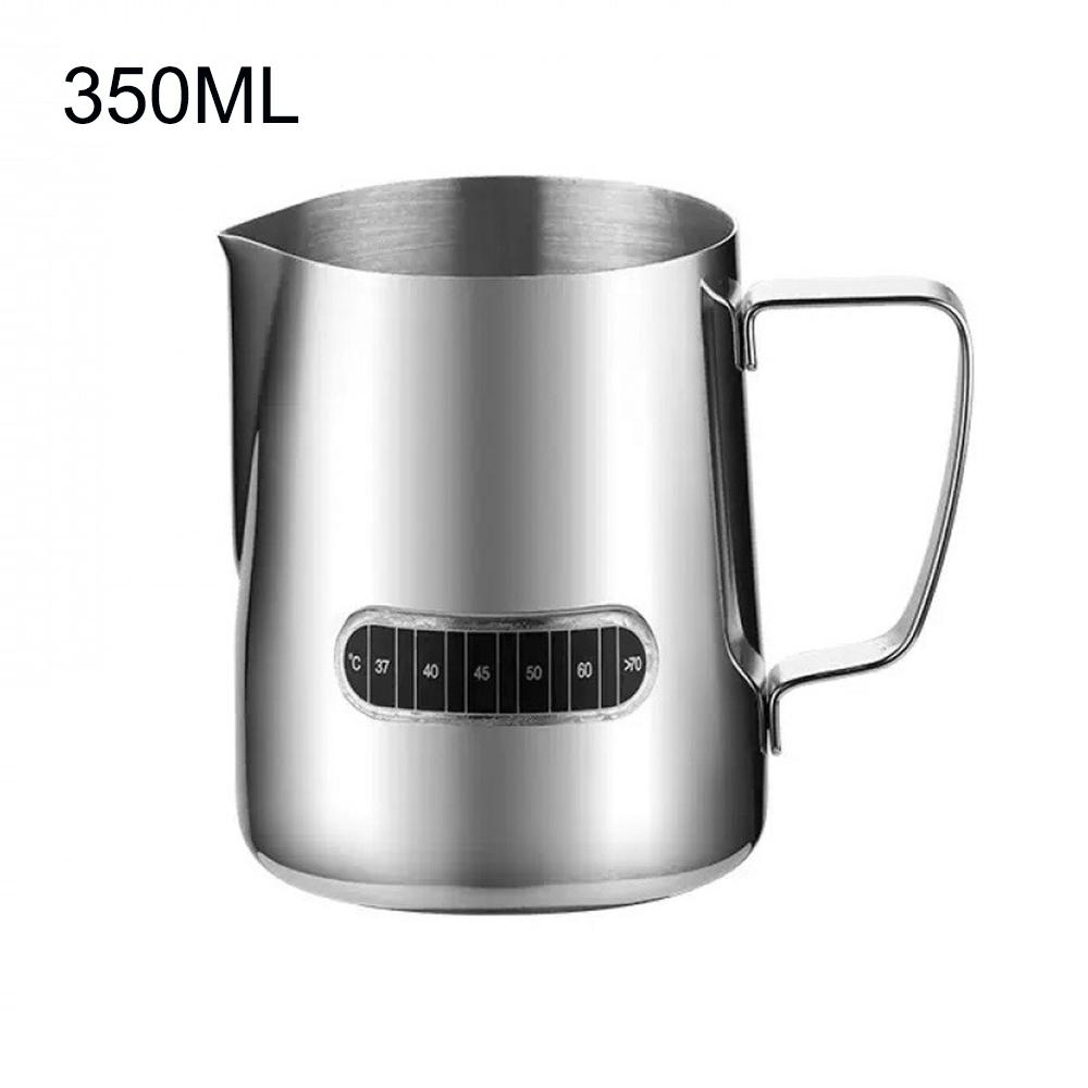 350ML/600ML Milk Frothing 304 Stainless Steel Milk Jug With Thermometer Milk Pitcher For Making Cappuccino Latte And Espresso