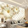 3D Wall Mural European Style Luxury Gold Jewelry Flower Soft Pack Photo Wallpaper Hotel Living Room Murales