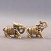Copper Lucky Elephant Small Ornaments Brass Blessing Elephant Miniature Figurine Antique Bronze Animal Statue