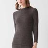 Gunze HOTMAGIC MH9545 Long Sleeve Thick Brushed High Black Motif Women's Innerwear, Fabric, Moisture-Wicking, Heat-Generating, Warm, Neck,