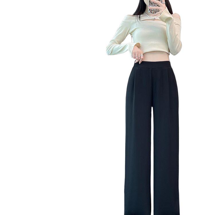 Ice Silk Women's Wide-Leg and Narrow Straight-Leg Pants - New Spring/Autumn Collection