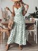 Robe à bretelles spaghetti en dentelle florale à lacets pour femme avec nœud et large ourlet