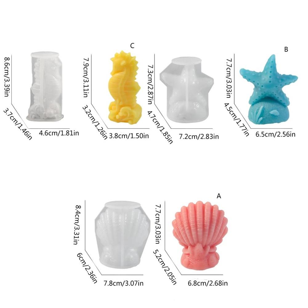 Candle Making Sea Animal Silicone Mold DIY Starfish Seashell Sea Seahorse Epoxy Resin Soap Wax Making Molds Home Decor Ornament