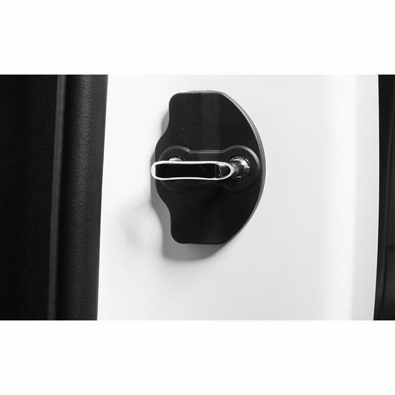 Black ABS Door Buckle Protection Cover Trim 2PCS Fit For Tesla Model X 2016-