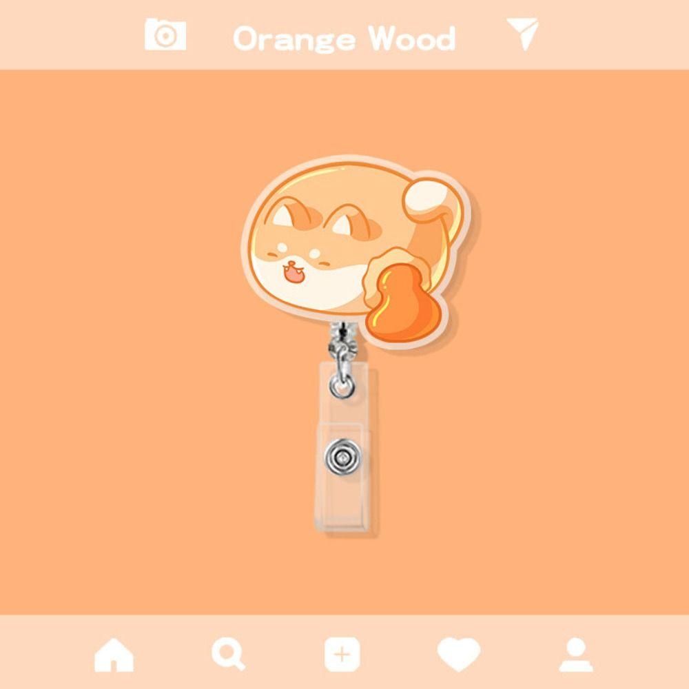 Cartoon Animal Cartoon Retractable Badge Reel Dumplings Cute Bunny ID Holder  Hospital Supplies