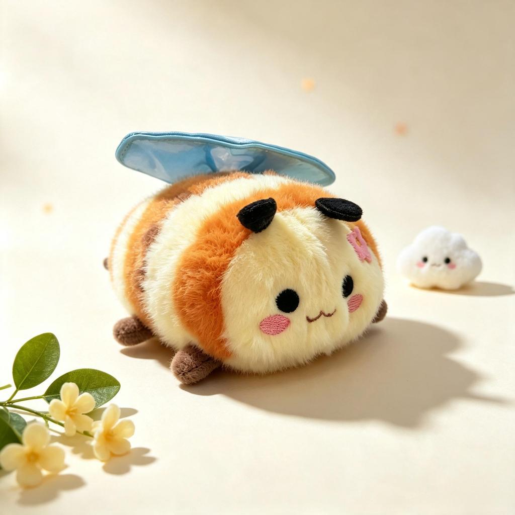 Cute Cartoon Bee Plush Keychain Pendant