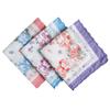 3Pcs 30x30cm Vintage Cotton Women Hankies Lace Flower Hanky Floral Assorted Cloth Ladies Scarf Pocket Hankerchief
