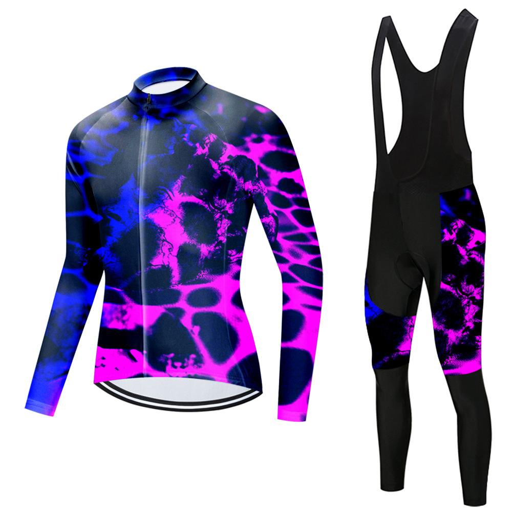 Set Long Sleeve Top Strap Pants Cycling Suit 2026 Autumn Breathable Cycling Suit Set