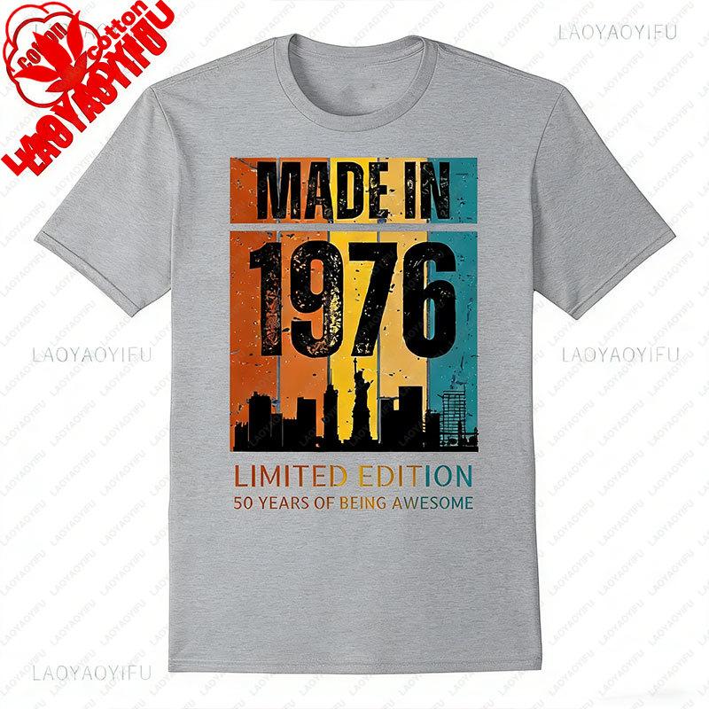 Retro 50 Year Old Vintage 1976 Limited Edition 50th Birthday Classic Graphic T Shirts Clothes for Women Men Summer Cotton Tees