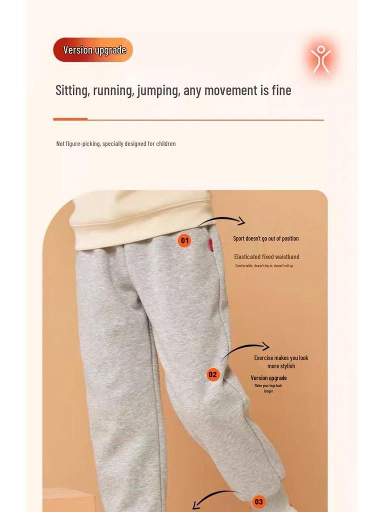 Girls' Fleece-Lined Winter Pants - Warm, Casual Ankle-Cuff Trousers for Autumn and Winter