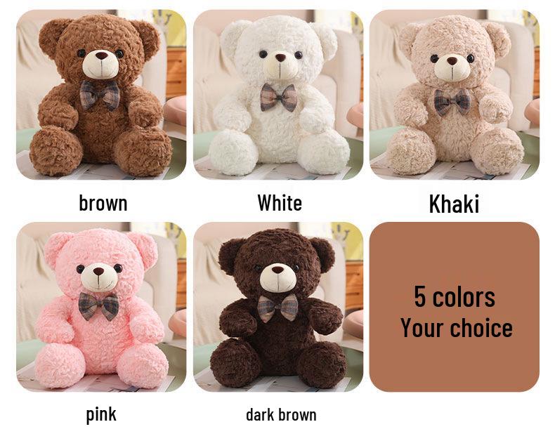Cute Plush Teddy Bear with Bow – Perfect Companion Doll Gift for Girls