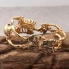 Punk Bracelet Man Gold Plated 316L Stainless Steel 8.3" Long Large Skull Body Mens Bracelets Bangles Skeleton Biker Jewelry Male