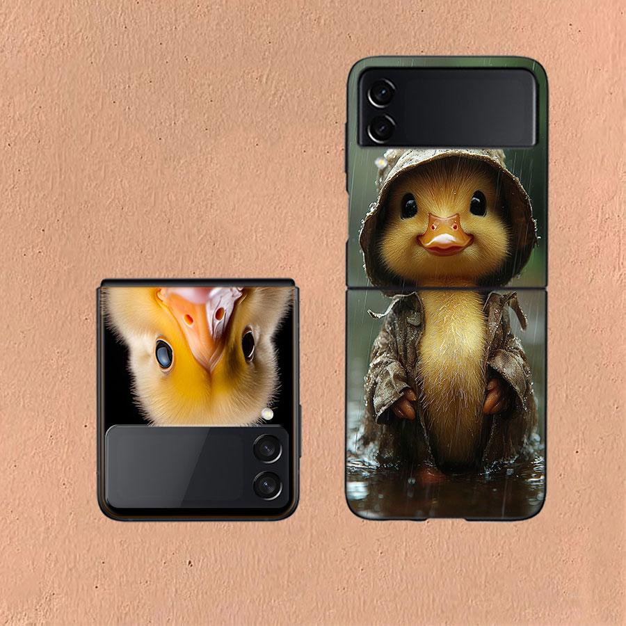 Yellow Duck Phone Case For Samsung Z Flip 6 7 5G Galaxy Z Flip 5 4 3 5G Cases Shockproof Hard Cover TPU