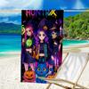 Ultra-Soft Beach Towel with KPop Demon Hunters Theme,Ideal for Pool - Camping, Diving - Perfect Travel Essential, Vibrant Beach Towel.