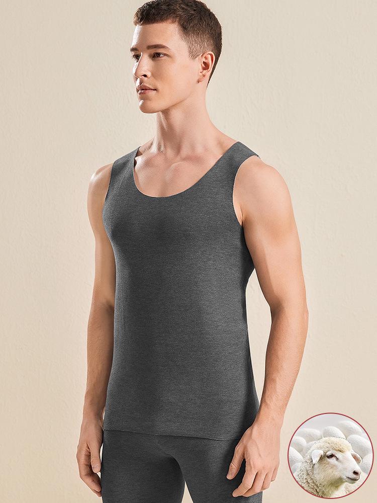 Silk Wool Warm Couple Vests - Men's & Women's Seamless Fleece-lined Base Layer for Autumn/Winter