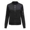 Womens Casual Lightweight Padded Jacket Winter Stand Collar Zip Front Solid Color Streetwear