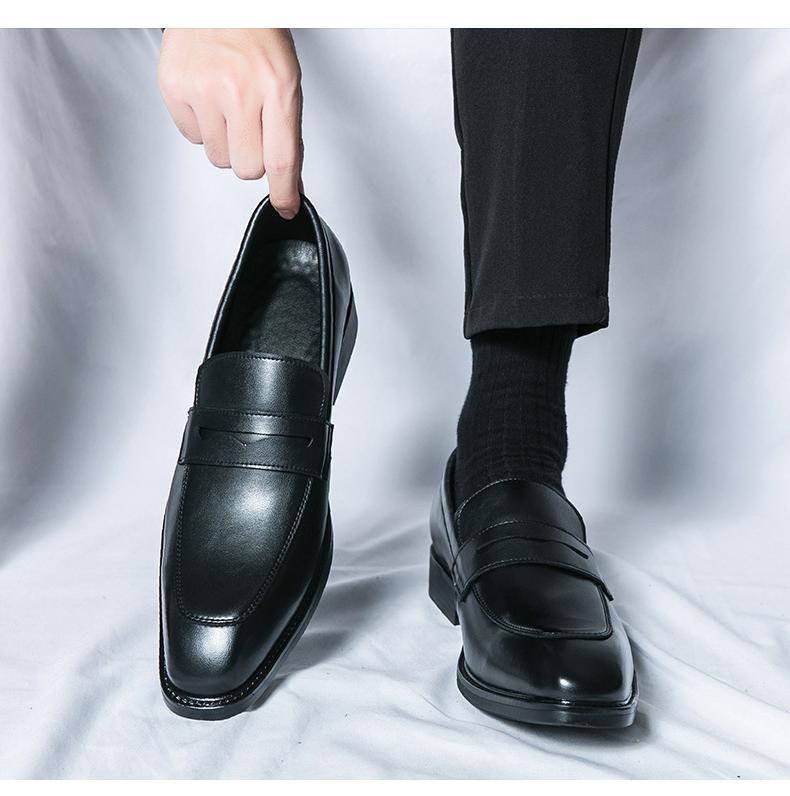 

Дешевые лоферы большого размера в стиле кэжуал, мужская мода, кожаная обувь «улыбающаяся стопа», корейская версия, формальные маленькие кожаные туфли для мужчин 46