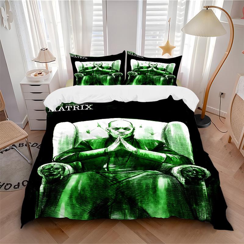

3pcs The Matrix Bedding Set, Soft Polyester Duvet Cover and Pillowcases Machine Washable Seasons all suitable 25 135x200cm