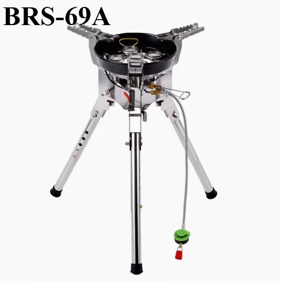For BRS69 Adjustable Height Outdoor Gas Stove 4360W Foldable Gas Burner Camping Picnic Windproof Stove Cooking Gear