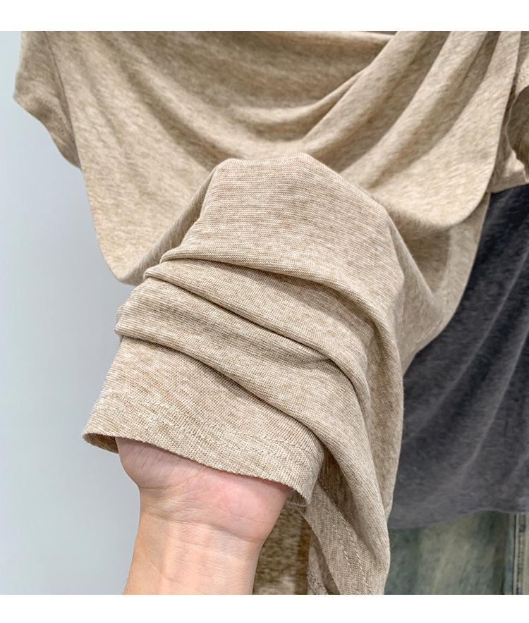 Korean Style Lyocell Tencel Wool Asymmetrical Shoulder Short Sleeve T-Shirt Summer 2026 Temperament Top
