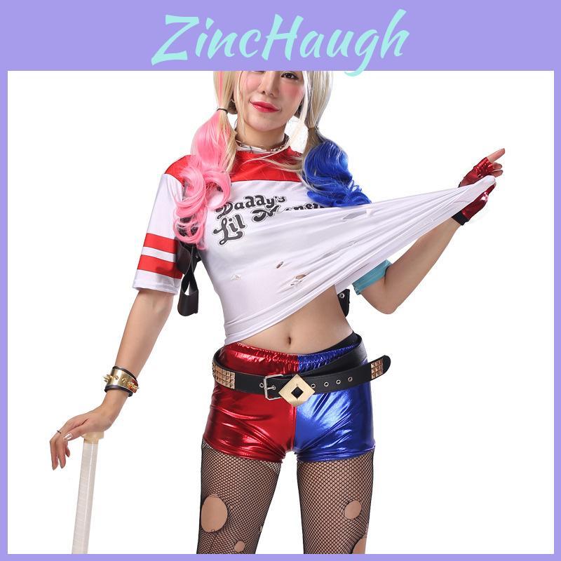 Suicide Squad Harley Quinn Cosplay Wig With Synthetic Fiber For Halloween Costume Parties