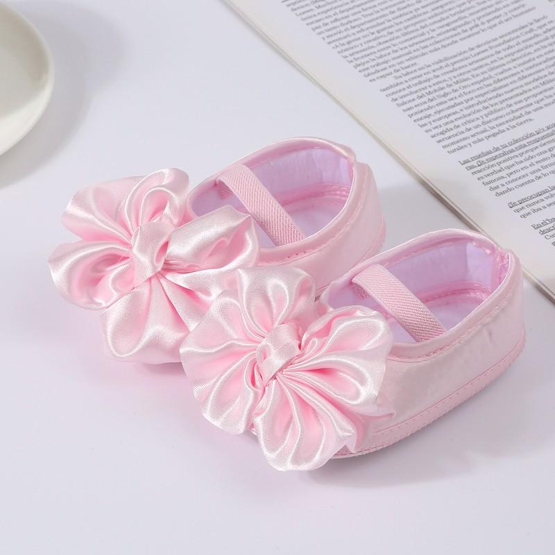Infant Shoes Baby Bowknot Decoration Princess Shoes Solid Color Kids Shoes For 0-1 Year