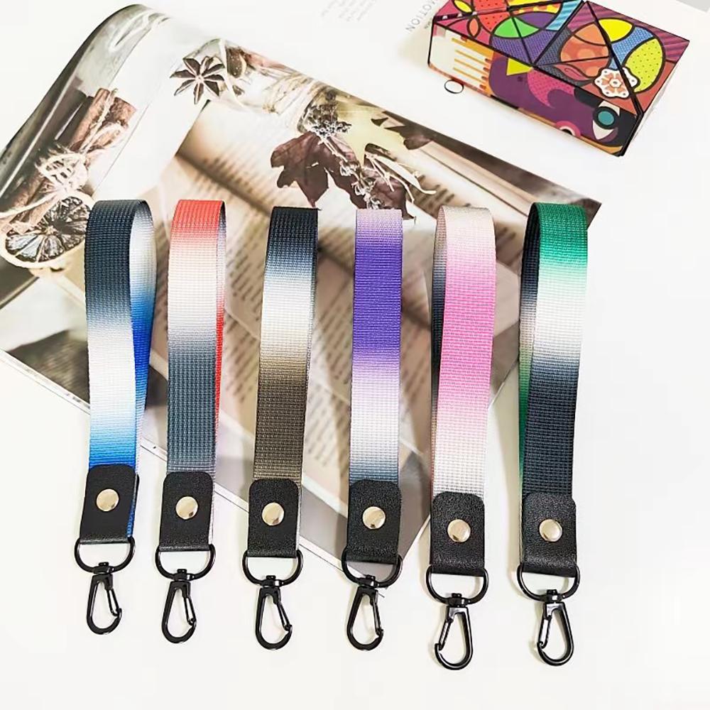 Trend Color Ribbon Short Mobile Phone Lanyard License Key Chain Anti-fall Wrist Rope