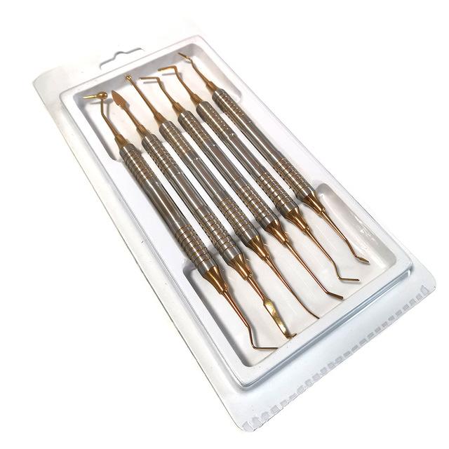 Dental Composite Resin Filling Spatula Titanium Plated Head Resin Filler Set Dental Instrument