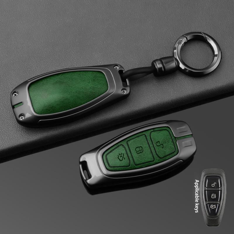 Interior Mouldings Car Key Case for Ford Kuga MK2 Focus 3 4 ST Mondeo MK3 MK4 Fiesta Fusion Ecosport Key Fob Keychain Keyless Ca