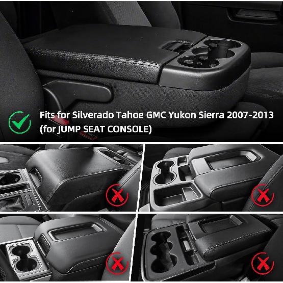 Center Console Cover Fit For Silverado Tahoe Sierra Yukon Suburban 2007-2013 Jump Seat Console, Car Armrest Seat Box Cover, Car Arm Rest Covering,