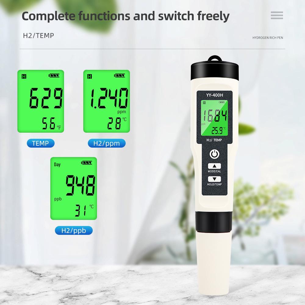 Hydrogen-Rich Water Quality Tester: 4-in-1 pH, Acidity, ORP, Temp Meter