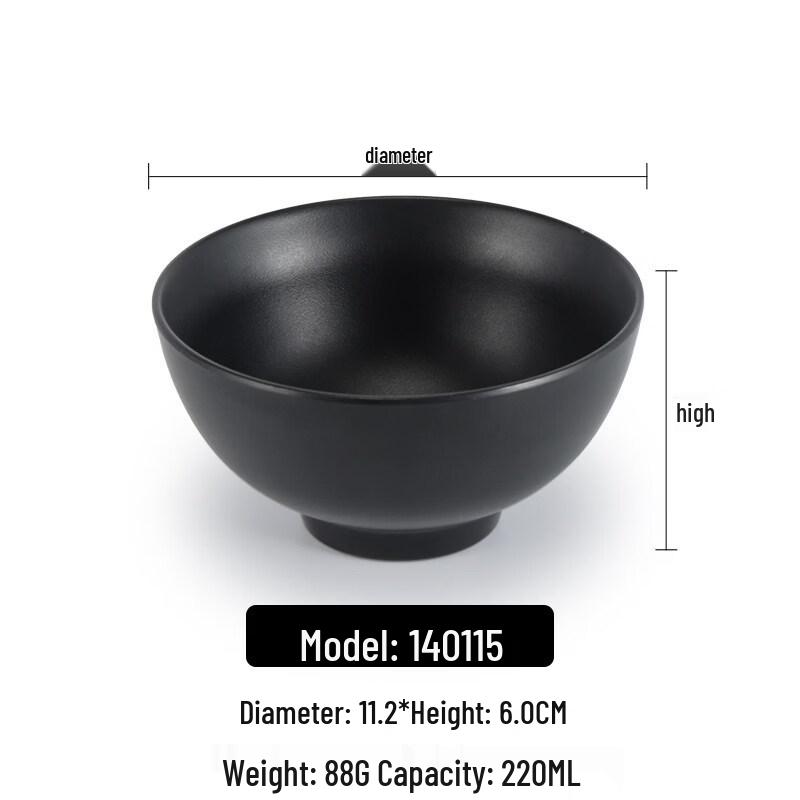 Black Melamine Dipping Bowl